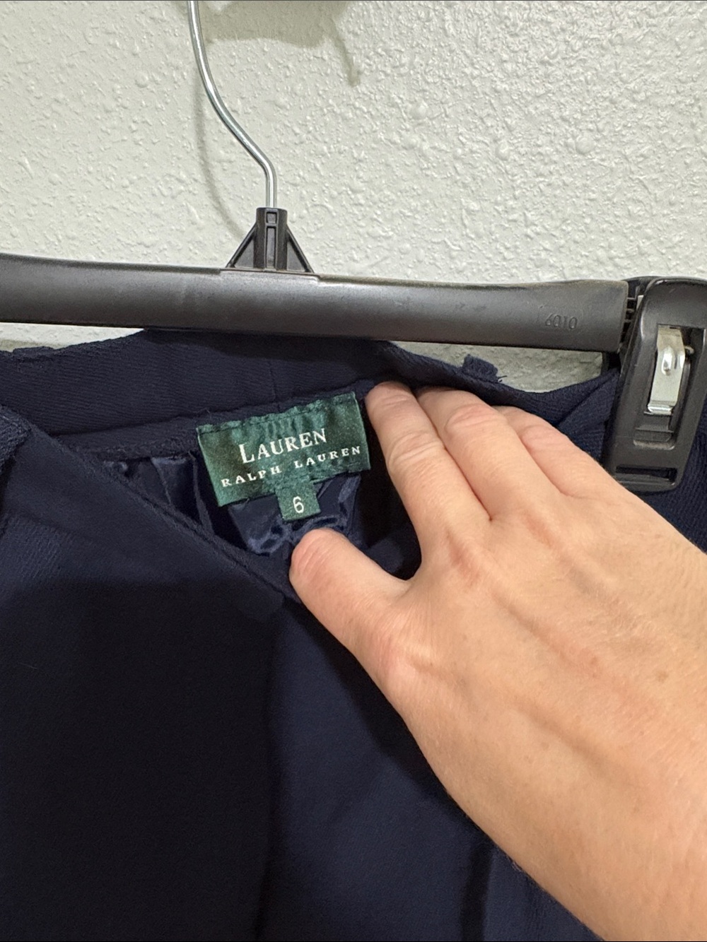 Lauren Ralph Lauren Navy Asymmetric Gold-Button Blazer - Picture 8 of 11